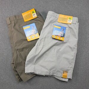 LOT of‎ 2 Savane men's hiking cargo UPF 30 Tech Pocket Comfort shorts Green Gray